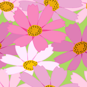 No.3777 : コスモスの花がモチーフのパターン