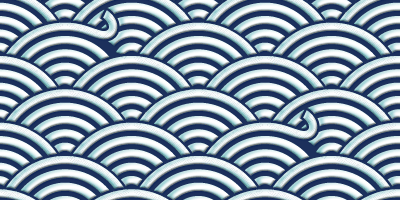 No.6293 : ペロッとめくれた部分がある青海波のパターン
