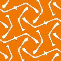 No.6416 : オレンジと白の幾何学模様パターン