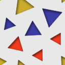 No.2064 : 3色の三角形をランダムにちりばめたパターン