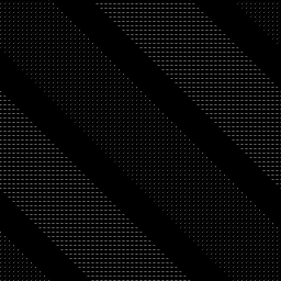 小さなドットからなる、黒の斜めストライプパターン