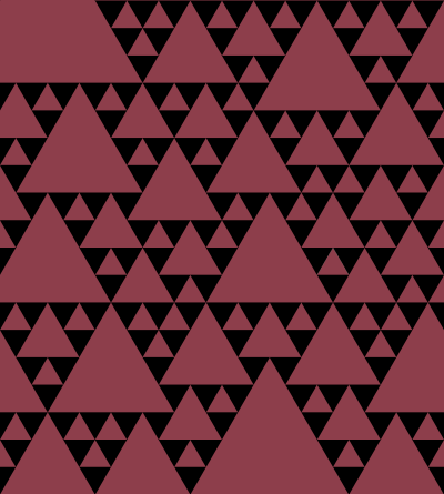大小さまざまな大きさの三角形を敷き詰めたパターン